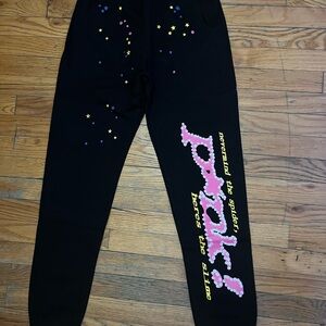 Kids Black Joggers with Star and Text Design